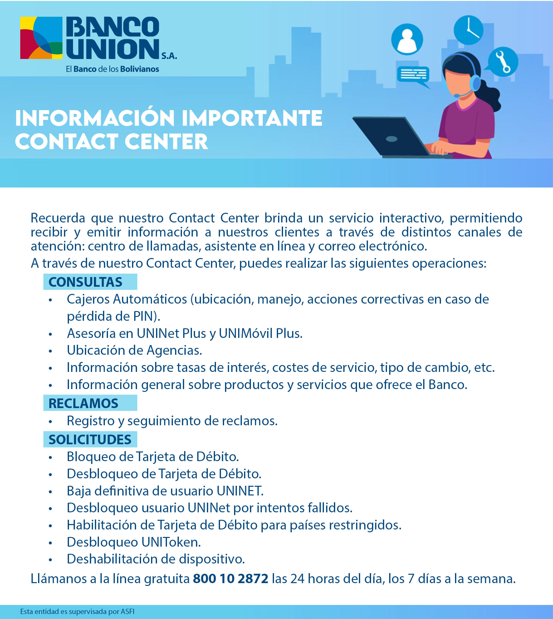 Uninet Plus,Banco Union S.A.